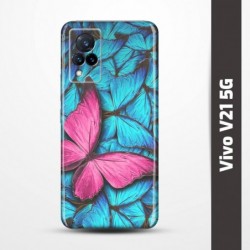 Pružný obal na Vivo V21 5G s motivem Modří motýli