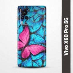 Pružný obal na Vivo X60 Pro 5G s motivem Modří motýli