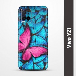 Pružný obal na Vivo Y21 s motivem Modří motýli