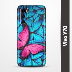 Pružný obal na Vivo Y70 s motivem Modří motýli