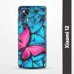 Pružný obal na Xiaomi 12 s motivem Modří motýli