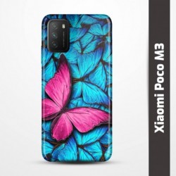 Pružný obal na Xiaomi Poco M3 s motivem Modří motýli