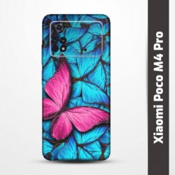 Pružný obal na Xiaomi Poco M4 Pro s motivem Modří motýli