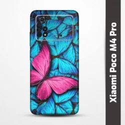 Obal na Xiaomi Poco M4 Pro s potiskem-Modří motýli