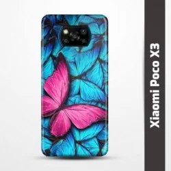Pružný obal na Xiaomi Poco X3 s motivem Modří motýli