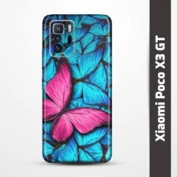 Pružný obal na Xiaomi Poco X3 GT s motivem Modří motýli