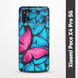 Pružný obal na Xiaomi Poco X4 Pro 5G s motivem Modří motýli
