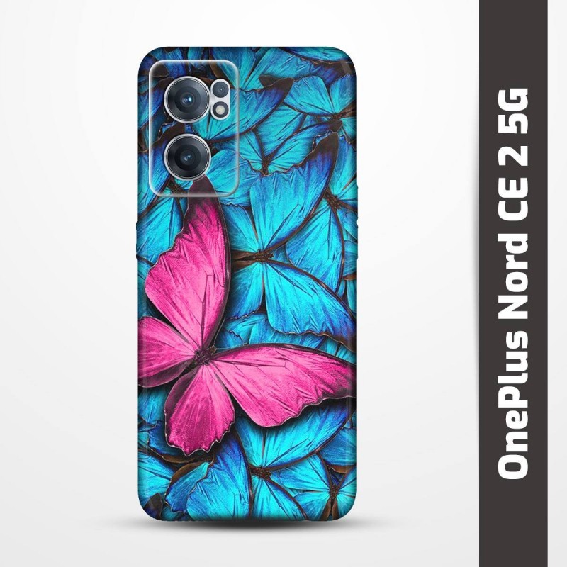 Pružný obal na OnePlus Nord CE 2 5G s motivem Modří motýli