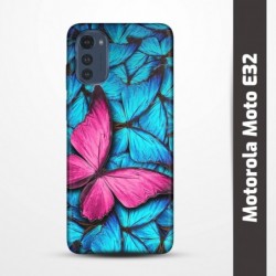 Pružný obal na Motorola Moto E32 s motivem Modří motýli