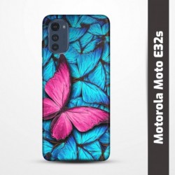 Pružný obal na Motorola Moto E32s s motivem Modří motýli