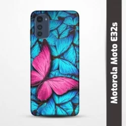 Pružný obal na Motorola Moto E32s s motivem Modří motýli