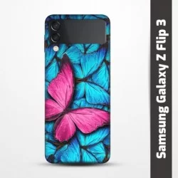 Pružný obal na Samsung Galaxy Z Flip 3 s motivem Modří motýli