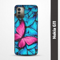 Pružný obal na Nokia G11 s motivem Modří motýli