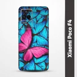 Pružný obal na Xiaomi Poco F4 s motivem Modří motýli