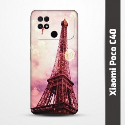 Pružný obal na Xiaomi Poco C40 s motivem Paris
