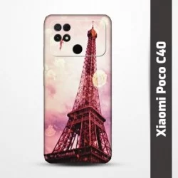 Pružný obal na Xiaomi Poco C40 s motivem Paris