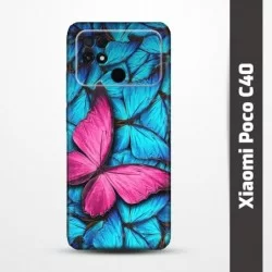 Obal na Xiaomi Poco C40 s potiskem-Modří motýli