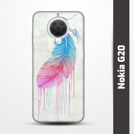 Pružný obal na Nokia G20 s motivem Pírko
