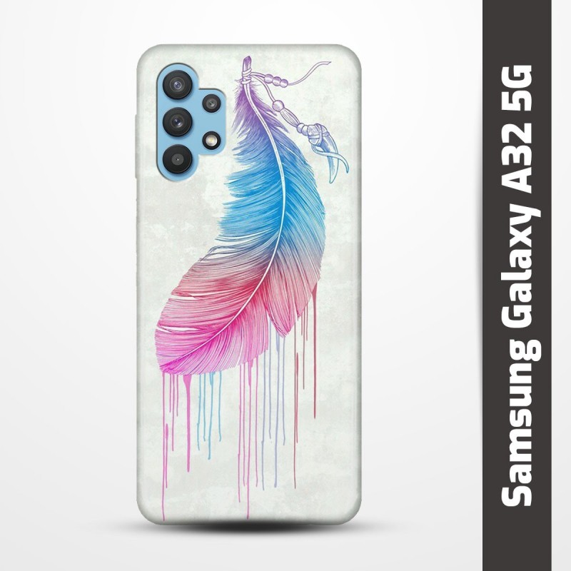 Pružný obal na Samsung Galaxy A32 5G s motivem Pírko