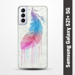 Pružný obal na Samsung Galaxy S21+ 5G s motivem Pírko