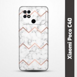 Pružný obal na Xiaomi Poco C40 s motivem Bílý mramor
