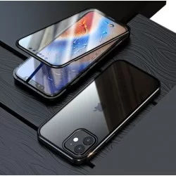 Magnetický kryt 360° s tvrzenými skly na iPhone 13 mini-Černá