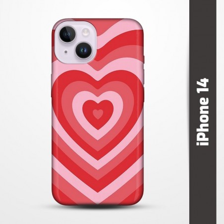Pružný obal na iPhone 14 s motivem Srdce