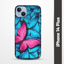 Pružný obal na iPhone 14 Plus s motivem Modří motýli