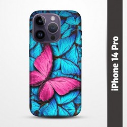 Pružný obal na iPhone 14 Pro s motivem Modří motýli