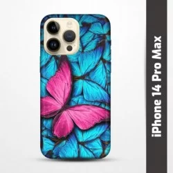 Pružný obal na iPhone 14 Pro Max s motivem Modří motýli