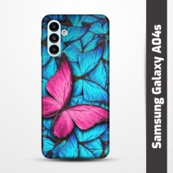 Pružný obal na Samsung Galaxy A04s s motivem Modří motýli