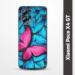 Obal na Xiaomi Poco X4 GT s potiskem-Modří motýli