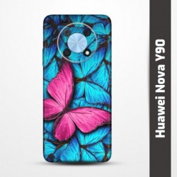 Pružný obal na Huawei Nova Y90 s motivem Modří motýli