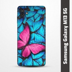 Pružný obal na Samsung Galaxy M13 5G s motivem Modří motýli