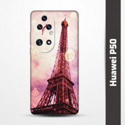Pružný obal na Huawei P50 s motivem Paris