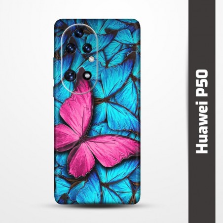 Pružný obal na Huawei P50 s motivem Modří motýli