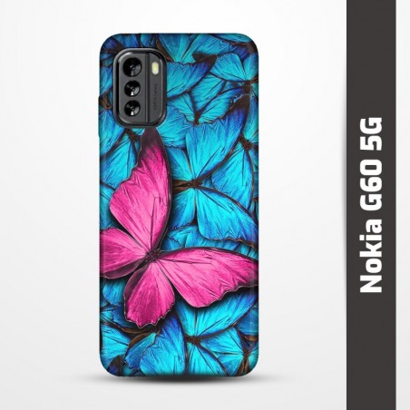 Obal na Nokia G60 5G s potiskem-Modří motýli