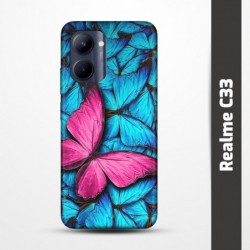Pružný obal na Realme C33 s motivem Modří motýli