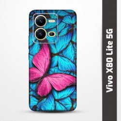 Pružný obal na Vivo X80 Lite 5G s motivem Modří motýli