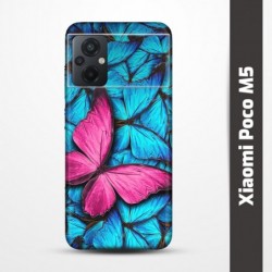 Pružný obal na Xiaomi Poco M5 s motivem Modří motýli