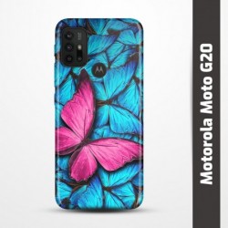 Pružný obal na Motorola Moto G20 s motivem Modří motýli