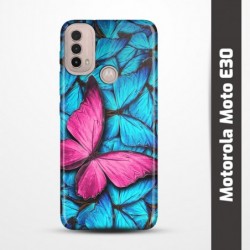 Pružný obal na Motorola Moto E30 s motivem Modří motýli