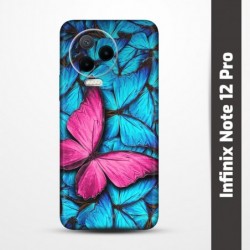 Pružný obal na Infinix Note 12 Pro s motivem Modří motýli