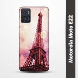Pružný obal na Motorola Moto E22 s motivem Paris