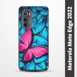 Pružný obal na Motorola Moto Edge 2022 s motivem Modří motýli