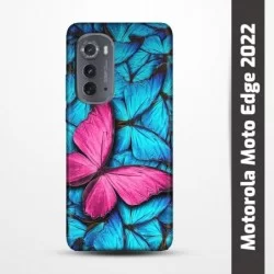 Obal na Motorola Moto Edge 2022 s potiskem-Modří motýli