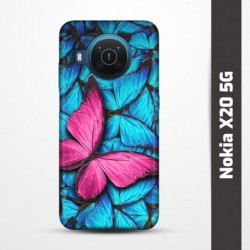 Pružný obal na Nokia X20 5G s motivem Modří motýli