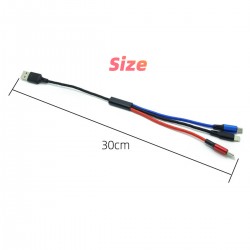 Krátký barevný USB kabel 3v1 - microUSB, USB-C, lightning
