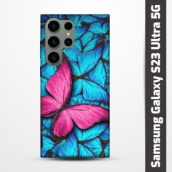 Pružný obal na Samsung Galaxy S23 Ultra 5G s motivem Modří motýli