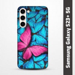Pružný obal na Samsung Galaxy S23+ 5G s motivem Modří motýli